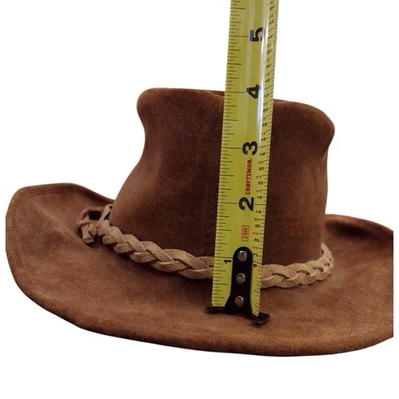 WALK ABOUT Leather Unisex Brown Made in Australia Hat Sz Small Safari Bush Hat - Picture 8 of 16